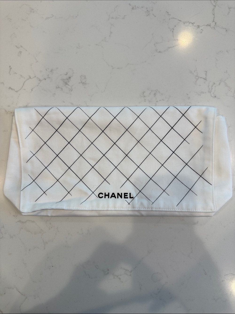 CHANEL White and Black flap dust Bag